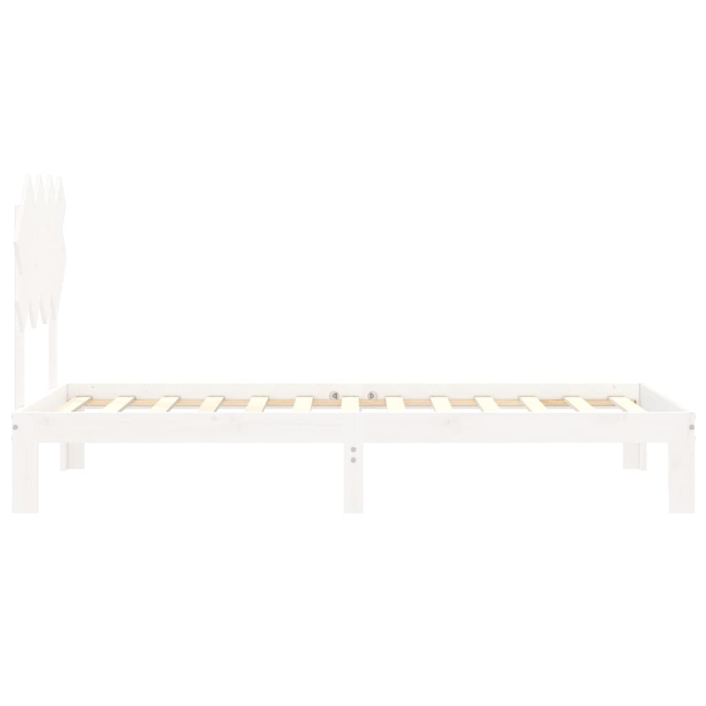 sengeramme uden madras 90x200 cm massivt fyrretræ hvid