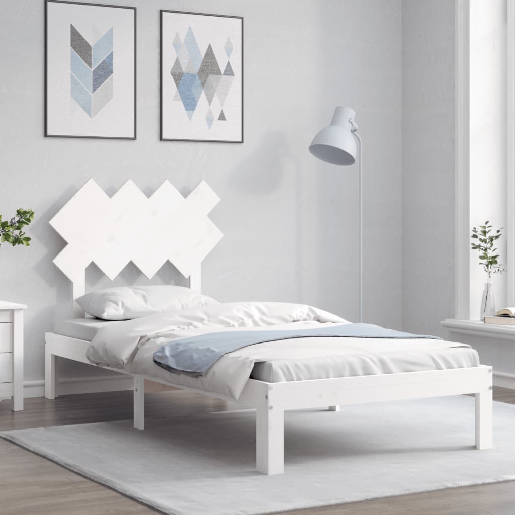 sengeramme uden madras 90x200 cm massivt fyrretræ hvid