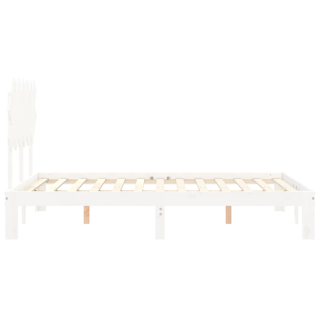 sengeramme uden madras 120x200 cm massivt fyrretræ hvid