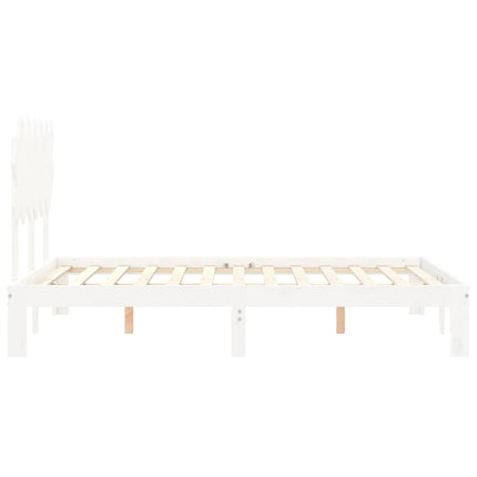 sengeramme uden madras 120x200 cm massivt fyrretræ hvid
