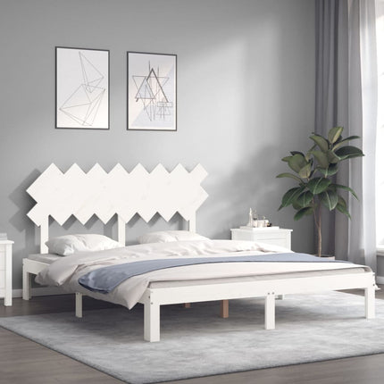 sengeramme uden madras 160x200 cm massivt fyrretræ hvid