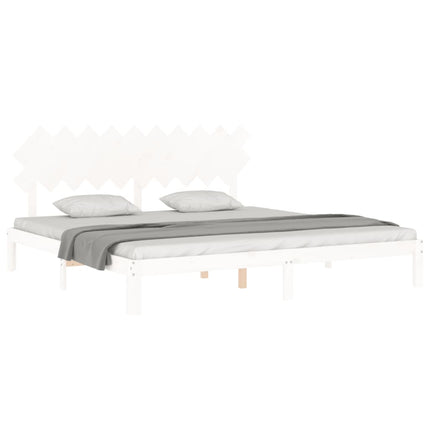sengeramme uden madras 200x200 cm massivt fyrretræ hvid