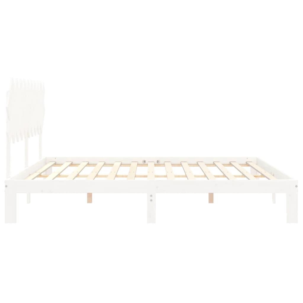 sengeramme uden madras 200x200 cm massivt fyrretræ hvid
