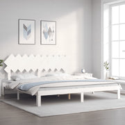 sengeramme uden madras 200x200 cm massivt fyrretræ hvid