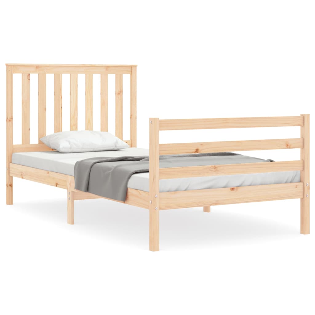 sengeramme med sengegavl 100x200 cm massivt træ