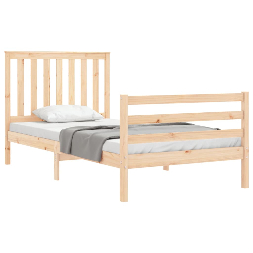 sengeramme med sengegavl 100x200 cm massivt træ