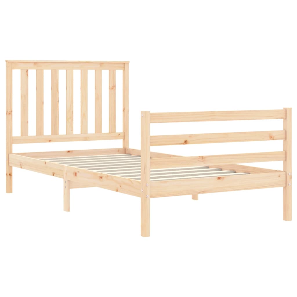 sengeramme med sengegavl 100x200 cm massivt træ