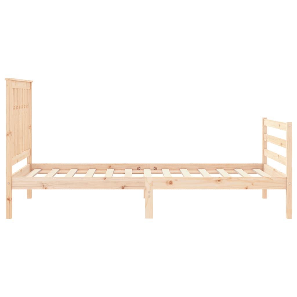 sengeramme med sengegavl 100x200 cm massivt træ