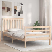 sengeramme med sengegavl 100x200 cm massivt træ