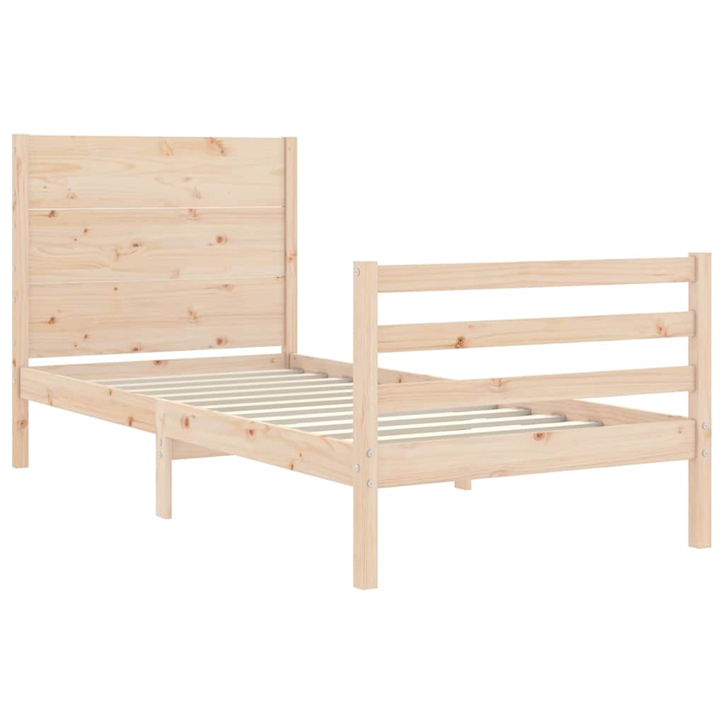 sengeramme med sengegavl 100x200 cm massivt træ
