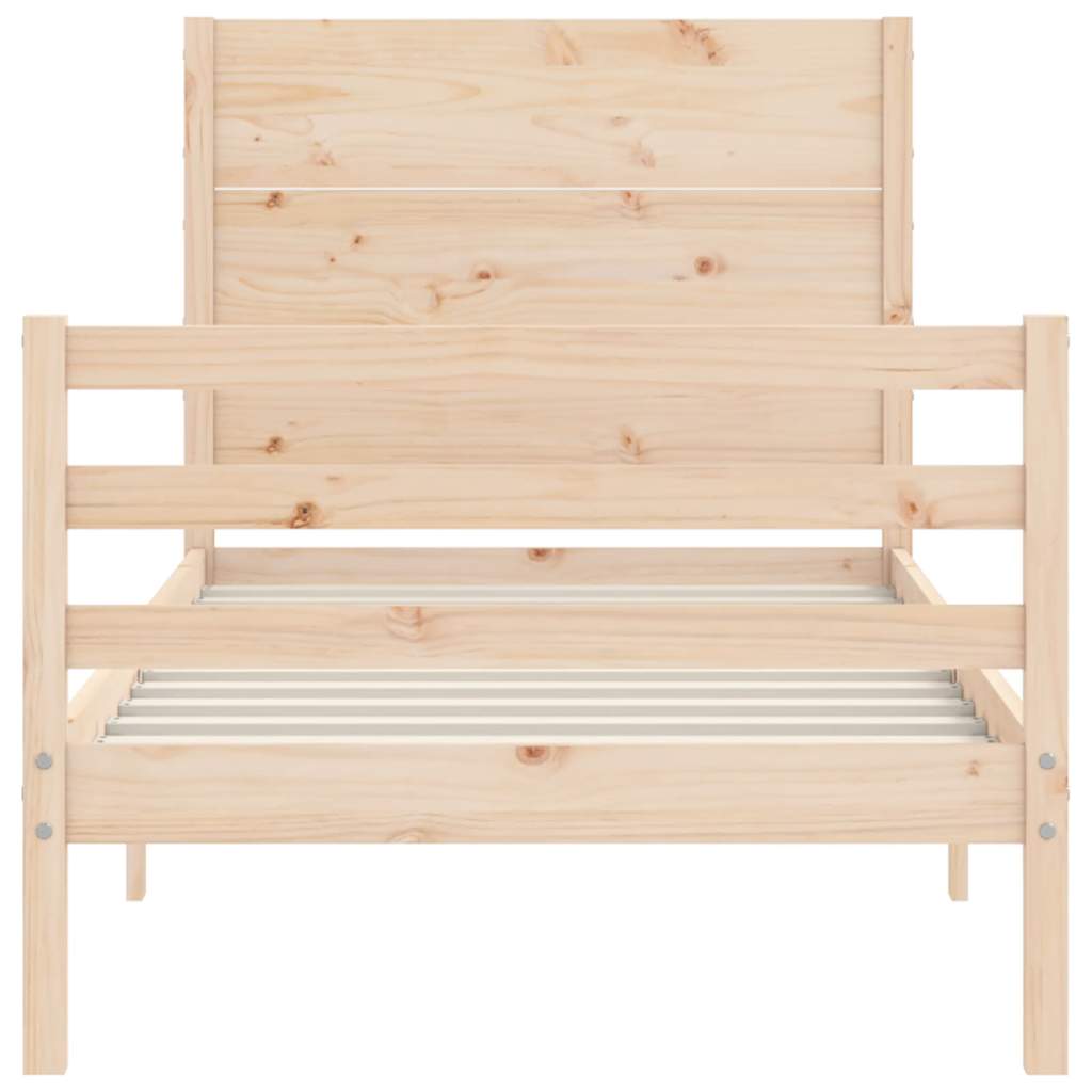sengeramme med sengegavl 100x200 cm massivt træ