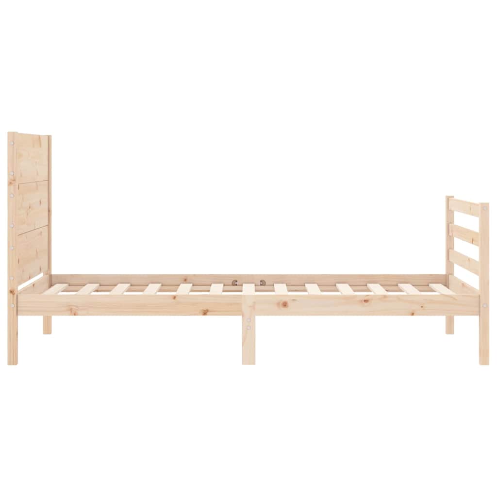 sengeramme med sengegavl 100x200 cm massivt træ