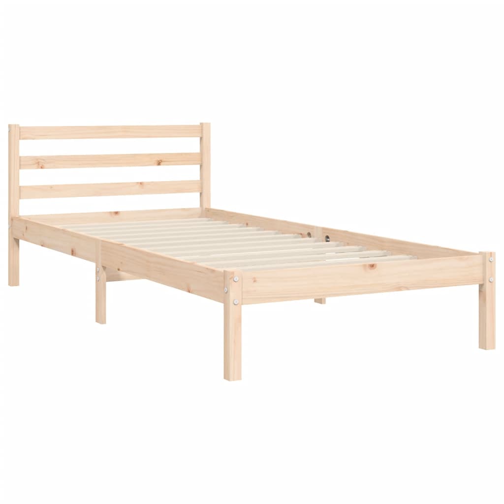 sengeramme med sengegavl 100x200 cm massivt træ