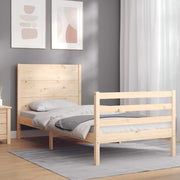 sengeramme med sengegavl 100x200 cm massivt træ