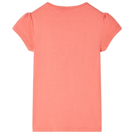 T-shirt til børn str. 92 koralrød