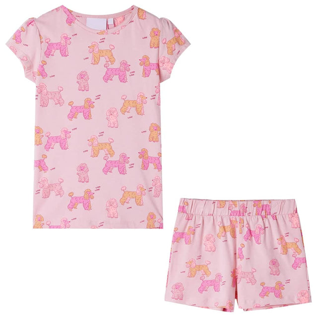 Pyjamas til børn str. 92 korte ærmer lyserød