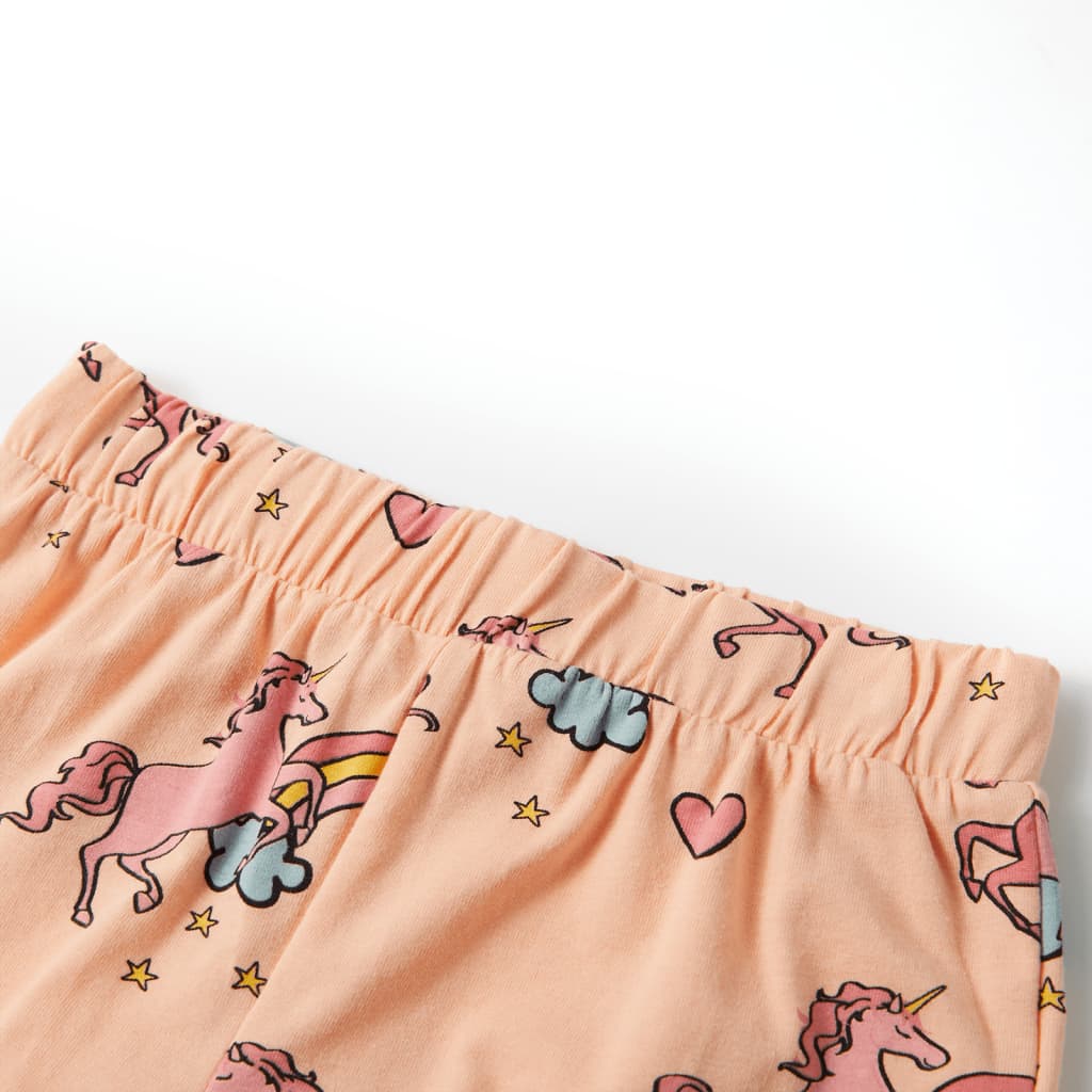 Pyjamas til børn str. 104 korte ærmer orange