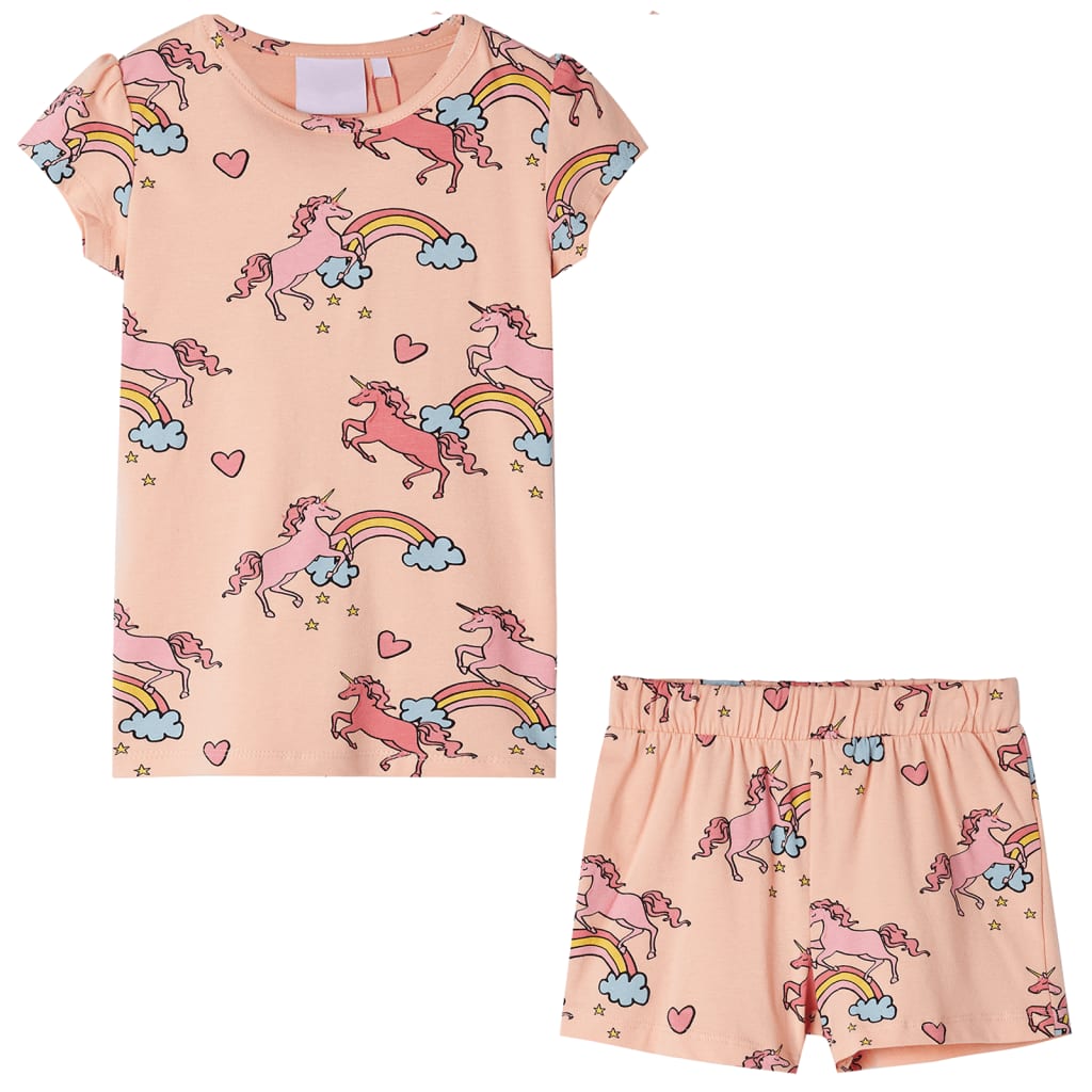 Pyjamas til børn str. 116 korte ærmer orange