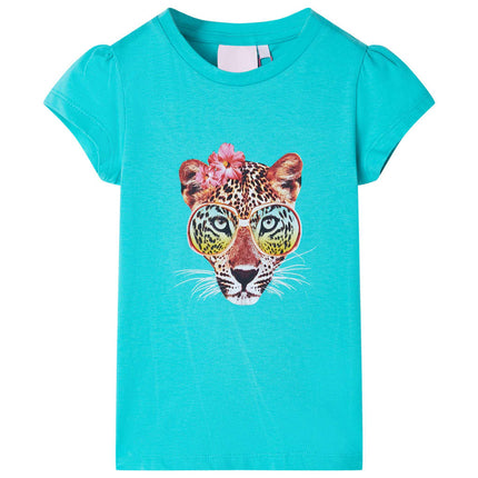 T-shirt til børn str. 128 mintgrøn