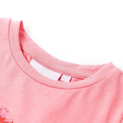 T-shirt til børn str. 128 neon-pink