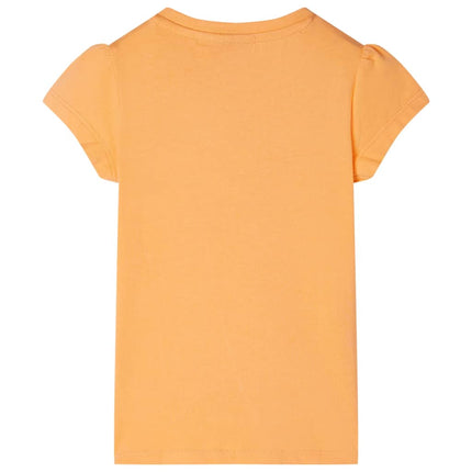 T-shirt til børn str. 128 lys orange