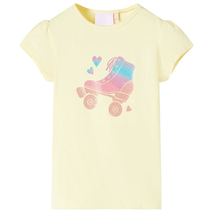 T-shirt til børn str. 116 lysegul