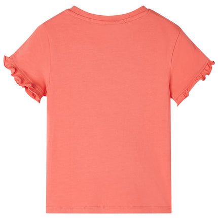T-shirt til børn str. 104 koralfarvet