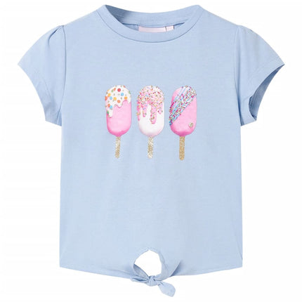 T-shirt til børn str. 128 blå