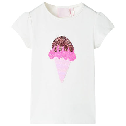 T-shirt til børn str. 116 ecrufarvet