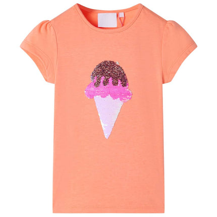 T-shirt til børn str. 116 neon-orange