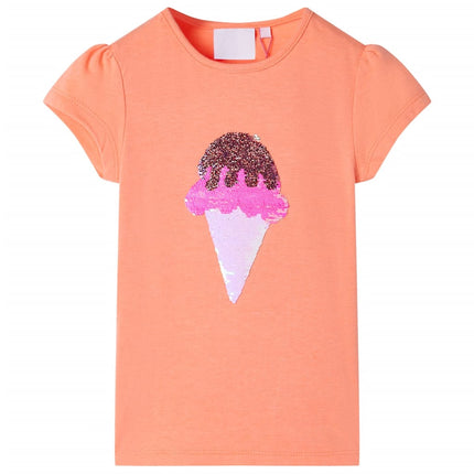 T-shirt til børn str. 128 neon-orange