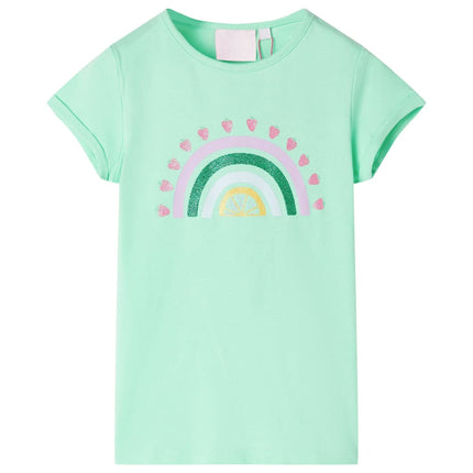 T-shirt til børn str. 104 lysegrøn