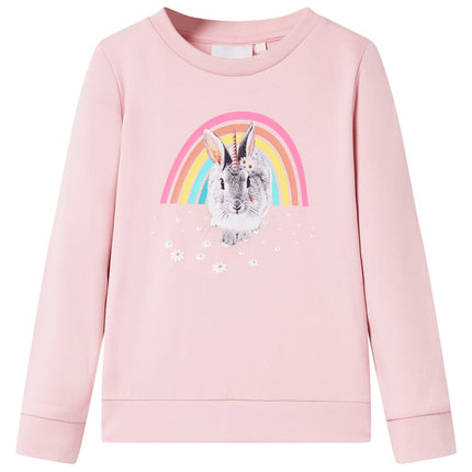 Sweatshirt til børn lys str. 128 lyserød