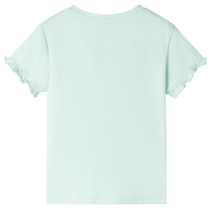 T-shirt til børn str. 128 lys mintgrøn