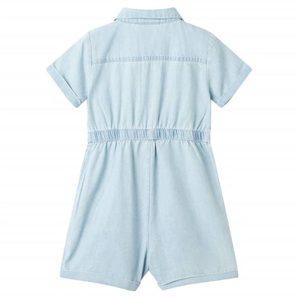 Onesie til børn str. 128 med korte ærmer lyseblå