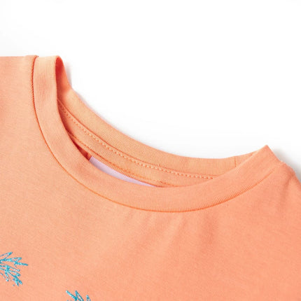 T-shirt til børn str. 128 ferskenfarvet
