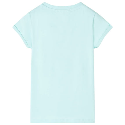 T-shirt til børn str. 128 akvamarinblå