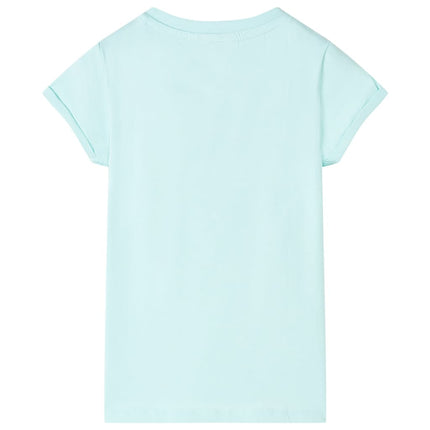 T-shirt til børn str. 140 akvamarinblå