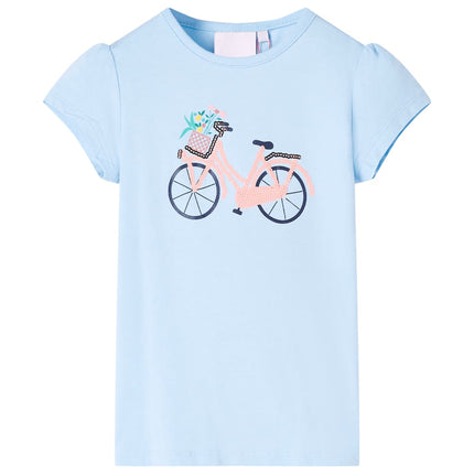 T-shirt til børn str. 116 lyseblå