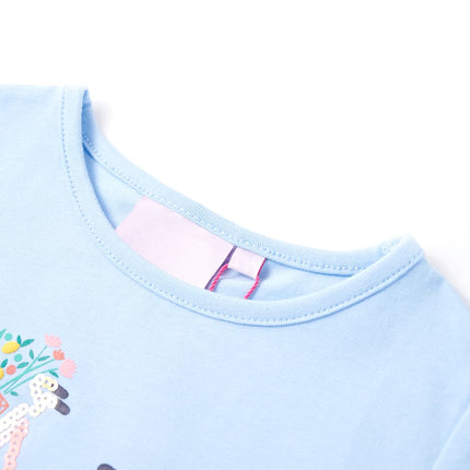 T-shirt til børn str. 116 lyseblå
