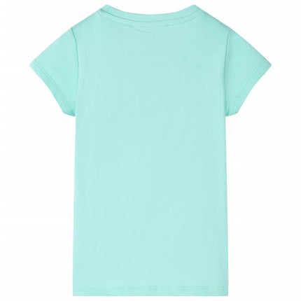 T-shirt til børn str. 116 lys mintgrøn