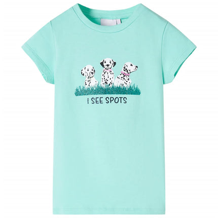 T-shirt til børn str. 140 lys mintgrøn