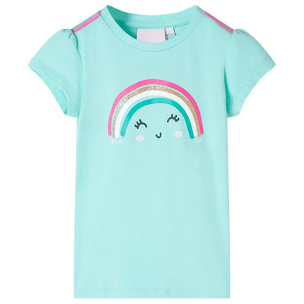 T-shirt til børn str. 140 lys mintgrøn