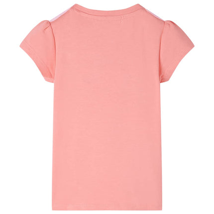T-shirt til børn str. 116 lys koralfarve