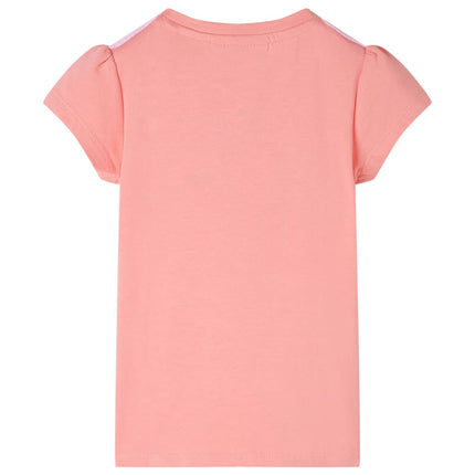 T-shirt til børn str. 140 lys koralfarve