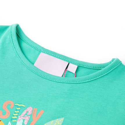 T-shirt til børn str. 116 mintgrøn
