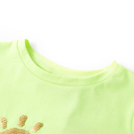T-shirt til børn str. 116 neongul