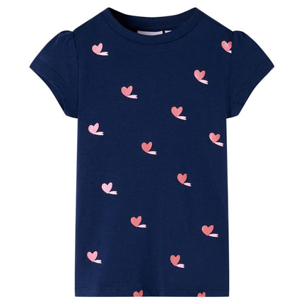 T-shirt til børn str. 104 marineblå