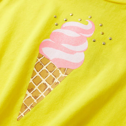 T-shirt til børn str. 116 gul