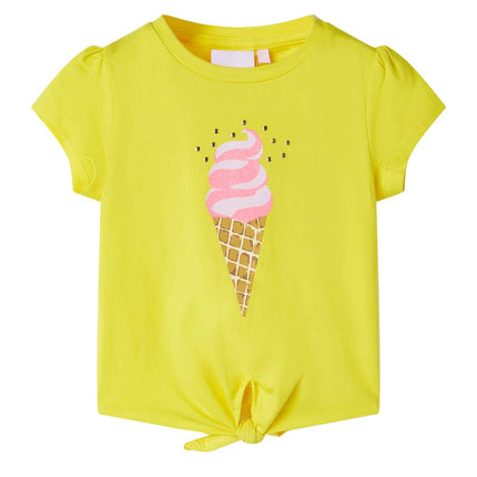 T-shirt til børn str. 128 gul